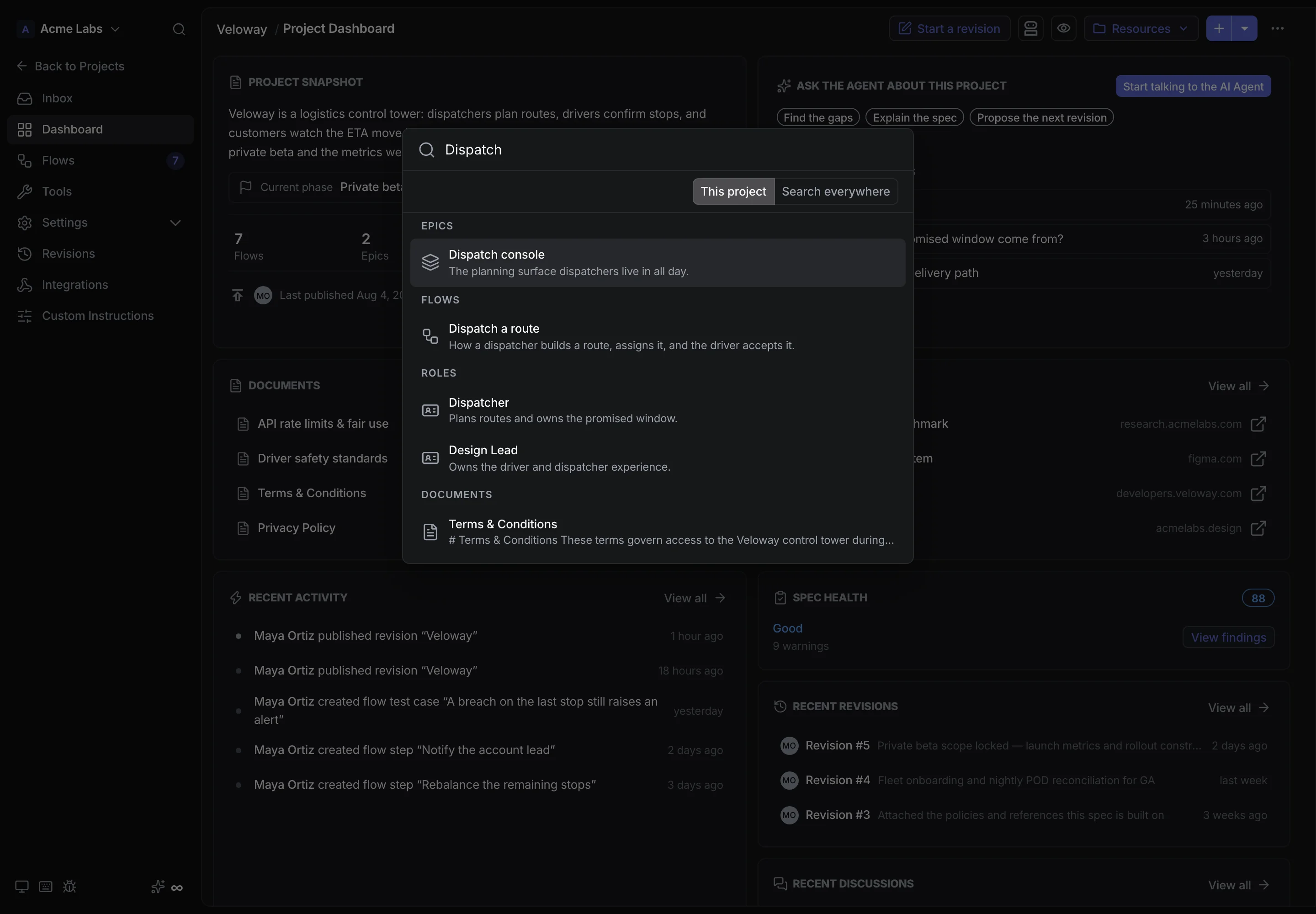 Command palette searching for Activation flow