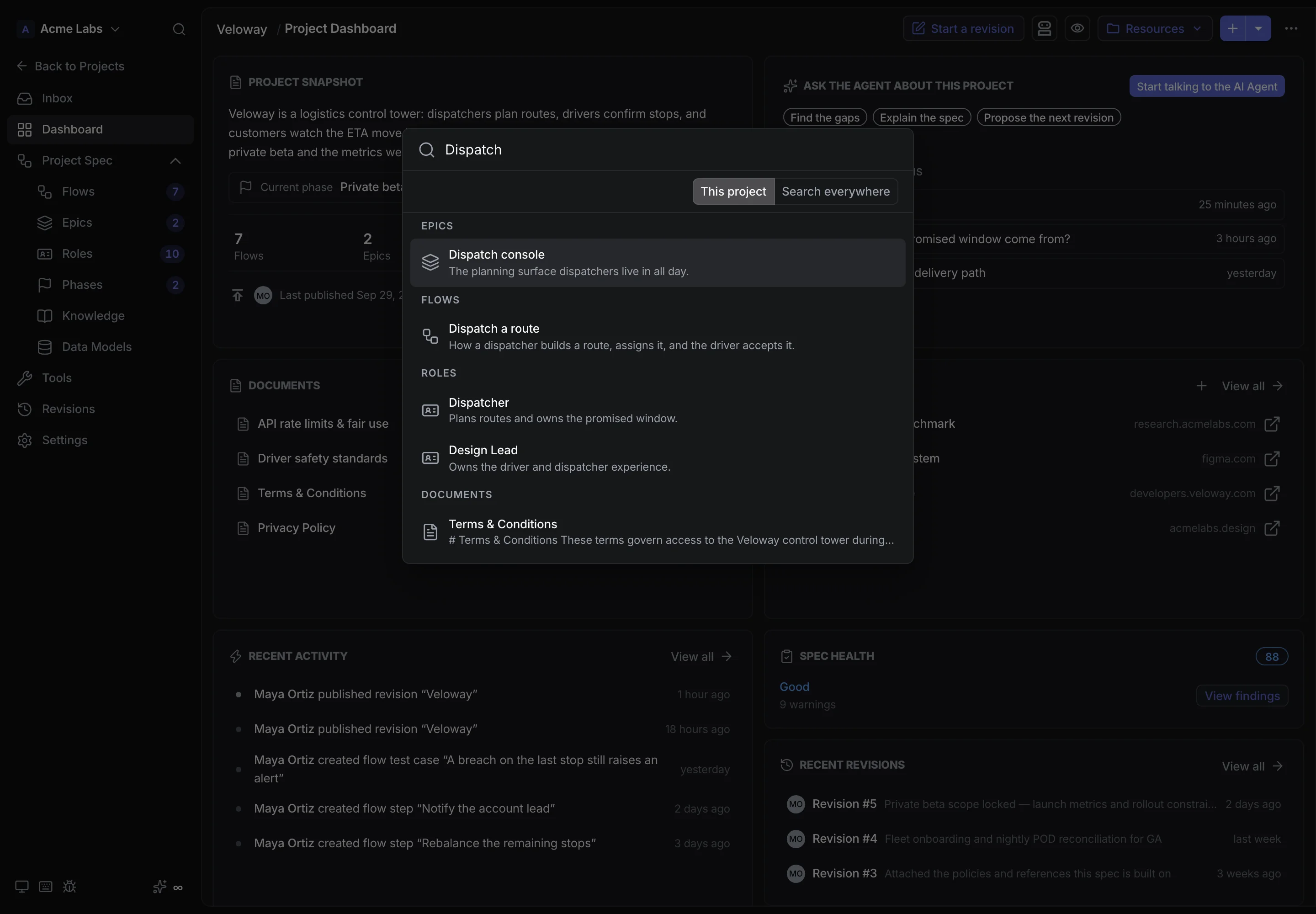 Command palette searching for Activation flow