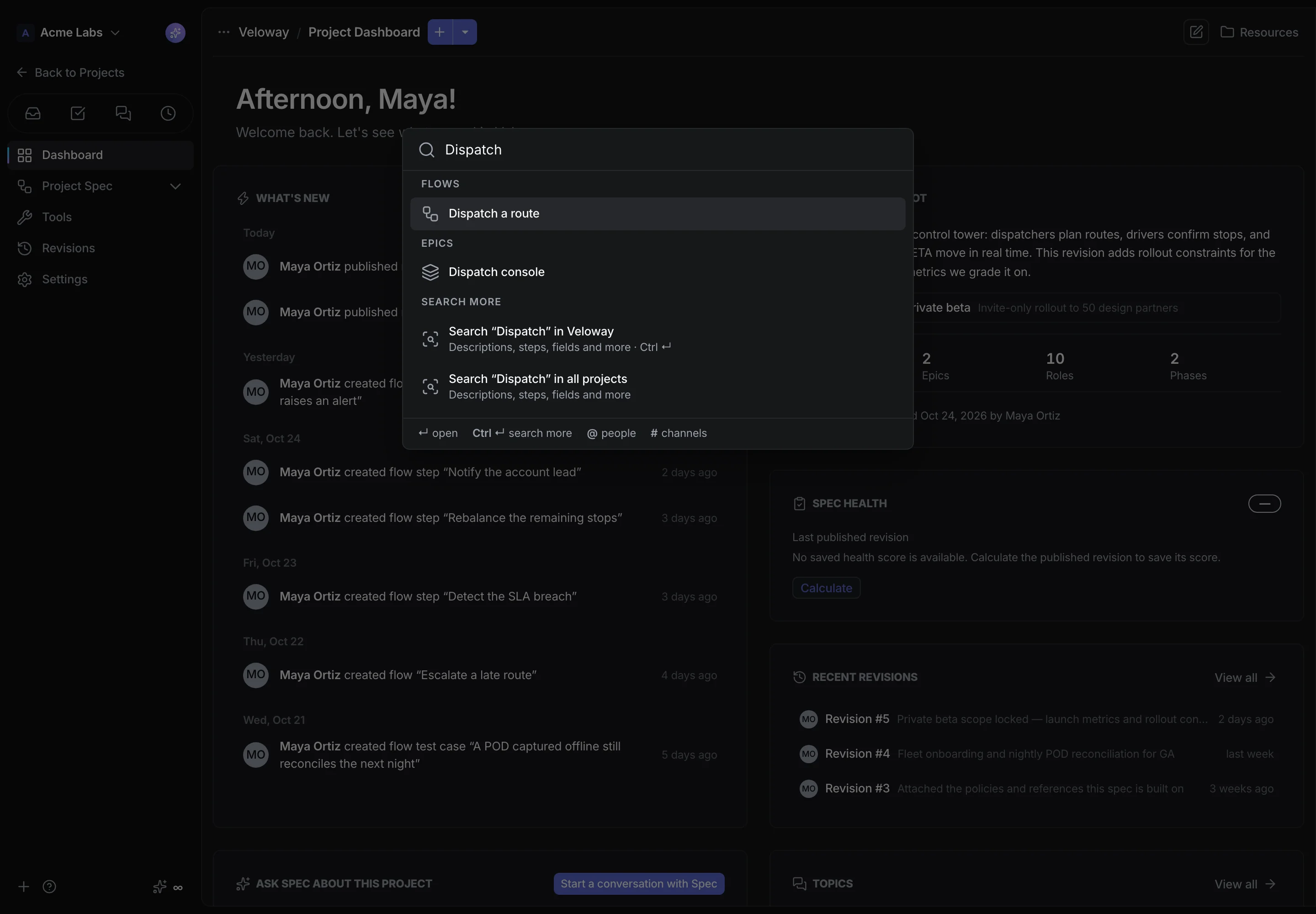 Command palette searching for Activation flow